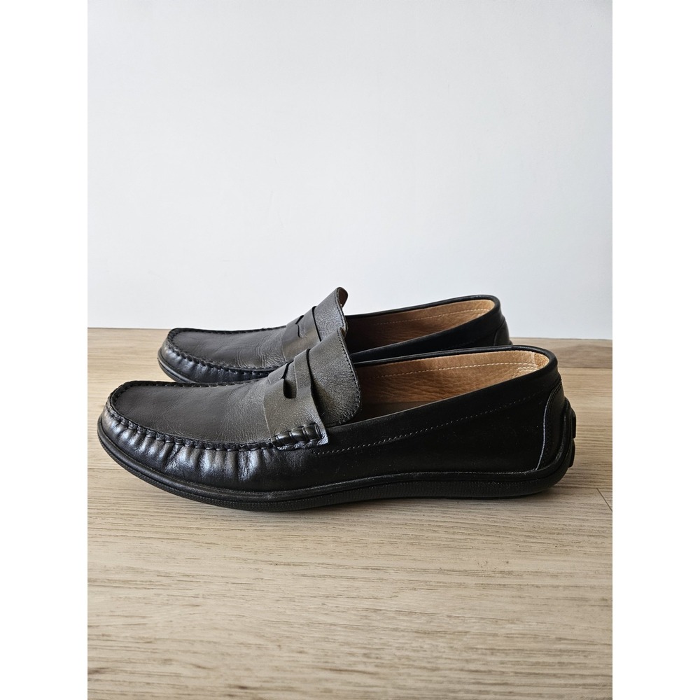 Johnston & Murphy Nichols Black Leather Penny Loafers Driving Shoe Men's Size 11